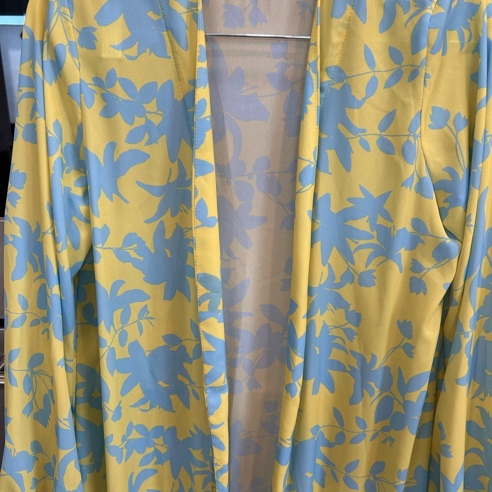 3LL (Colombian brand) Yellow and Blue kimono, size S, GUC Coachella fairy - Picture 3 of 4
